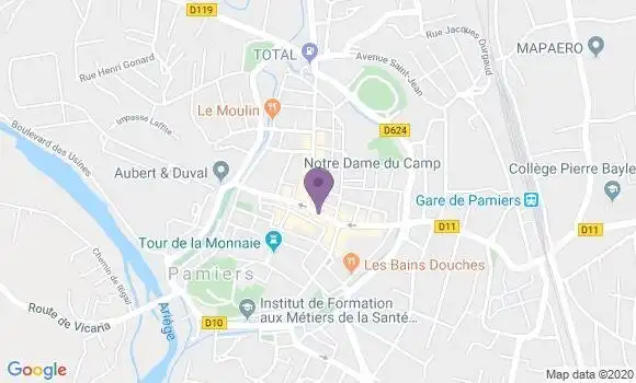 Localisation Crédit Mutuel Agence de Pamiers
