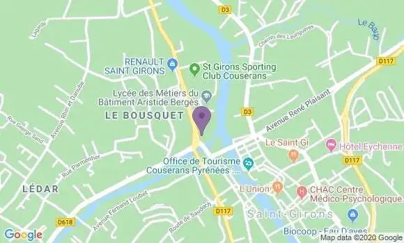 Localisation Crédit Mutuel Agence de Saint Girons
