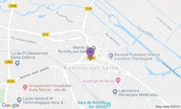 Localisation Crédit Mutuel Agence de Romilly sur Seine