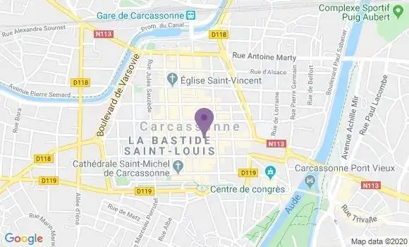 Localisation Crédit Mutuel Agence de Carcassonne