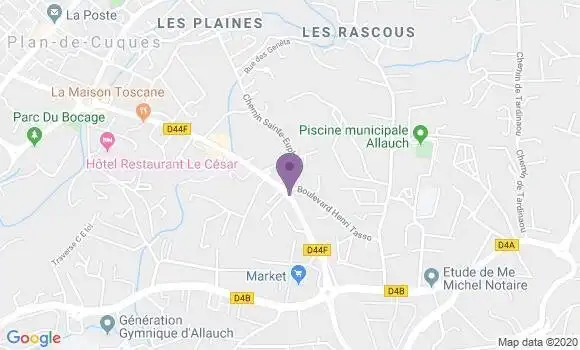 Localisation Crédit Mutuel Agence de Plan de Cuques