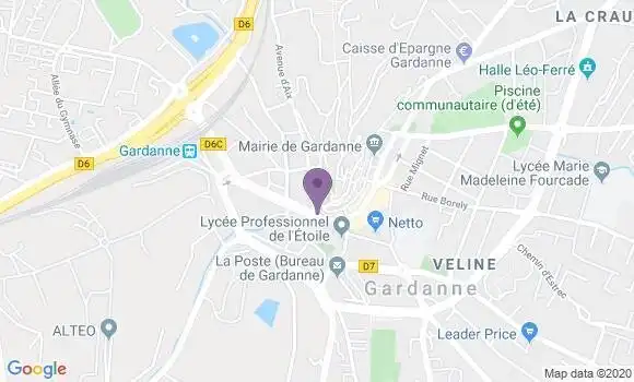 Localisation Crédit Mutuel Agence de Gardanne