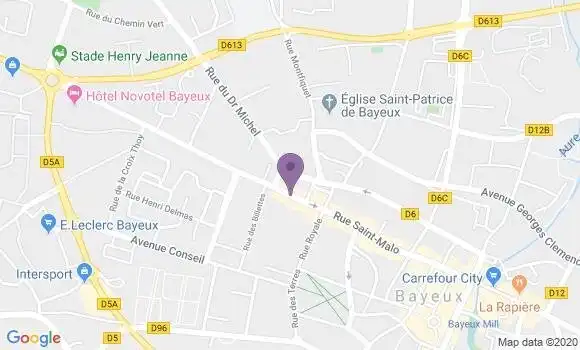 Localisation Crédit Mutuel Agence de Bayeux