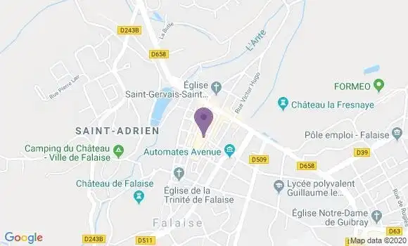 Localisation Crédit Mutuel Agence de Falaise