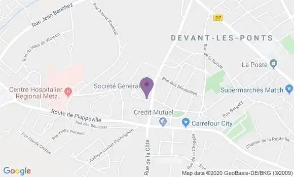 Localisation Société Générale Agence de Metz Devant les Ponts