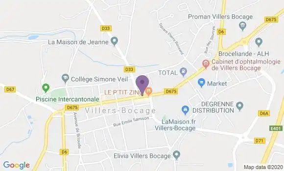 Localisation Crédit Mutuel Agence de Villers Bocage