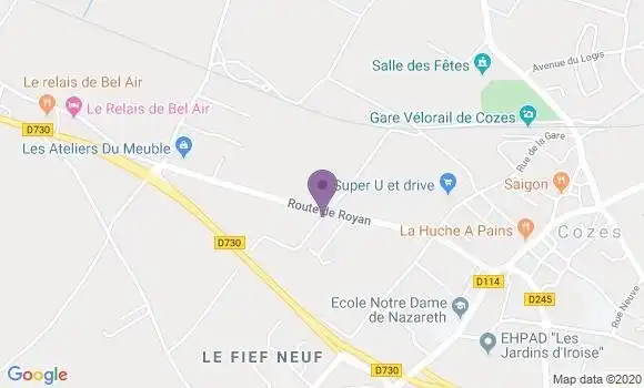 Localisation Crédit Mutuel Agence de Cozes