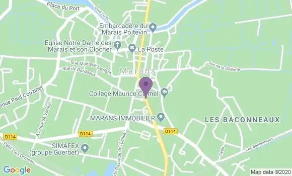 Localisation Crédit Mutuel Agence de Marans