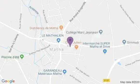 Localisation Crédit Mutuel Agence de Matha