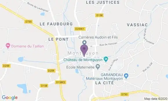 Localisation Crédit Mutuel Agence de Montguyon