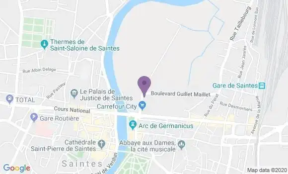 Localisation Crédit Mutuel Agence de Saintes Palissy
