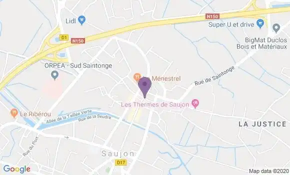 Localisation Crédit Mutuel Agence de Saujon