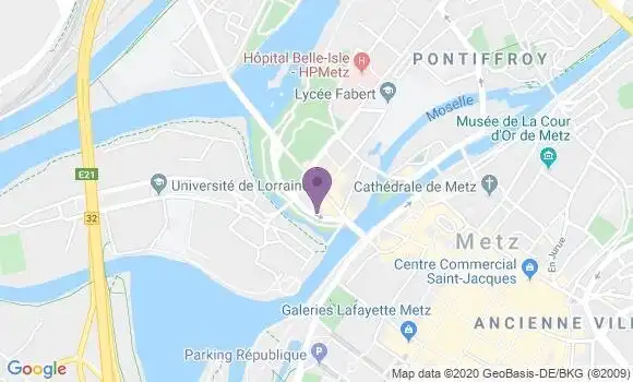 Localisation Société Générale Agence de Metz Université