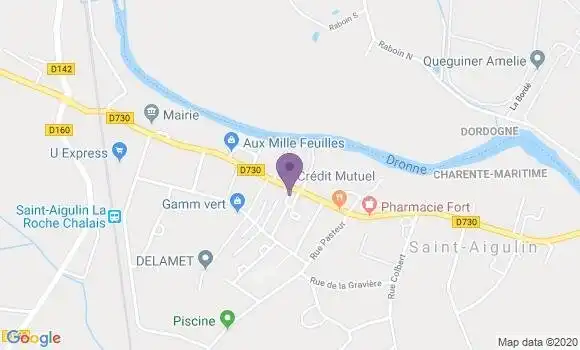 Localisation Crédit Mutuel Agence de Saint Aigulin