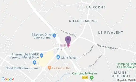 Localisation Crédit Mutuel Agence de Vaux sur Mer