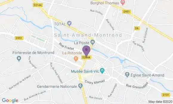 Localisation Crédit Mutuel Agence de Saint Amand Montrond