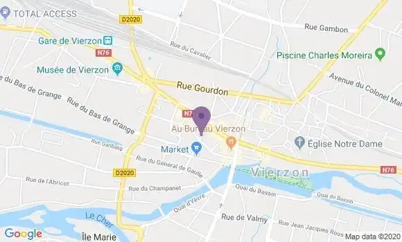 Localisation Crédit Mutuel Agence de Vierzon