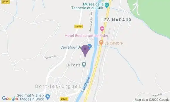 Localisation Crédit Mutuel Agence de Bort les Orgues
