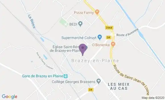 Localisation Crédit Mutuel Agence de Brazey en Plaine