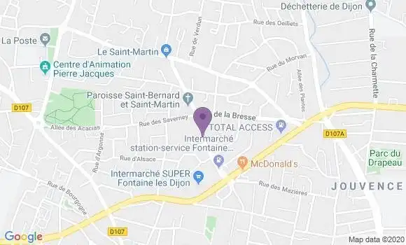 Localisation Crédit Mutuel Agence de Fontaine les Dijon