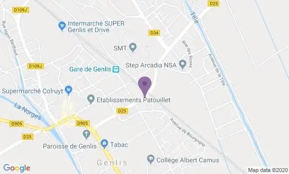Localisation Crédit Mutuel Agence de Genlis