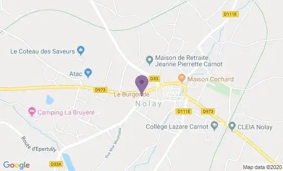 Localisation Crédit Mutuel Agence de Nolay