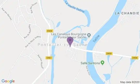 Localisation Crédit Mutuel Agence de Pontailler sur Saône