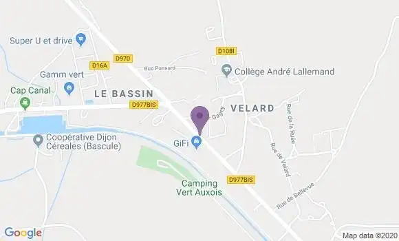Localisation Crédit Mutuel Agence de Pouilly en Auxois