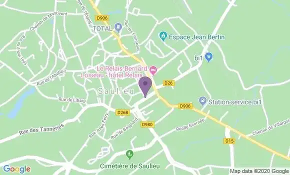 Localisation Crédit Mutuel Agence de Saulieu