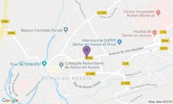 Localisation Crédit Mutuel Agence de Semur en Auxois