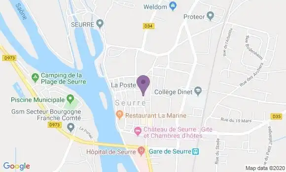 Localisation Crédit Mutuel Agence de Seurre
