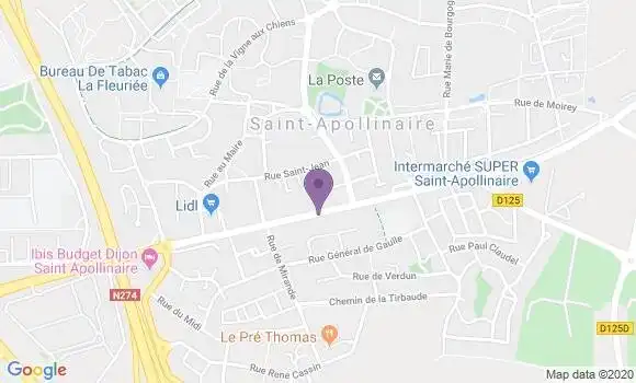 Localisation Crédit Mutuel Agence de Saint Apollinaire