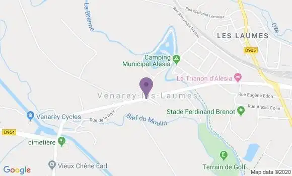 Localisation Crédit Mutuel Agence de Venarey les Laumes