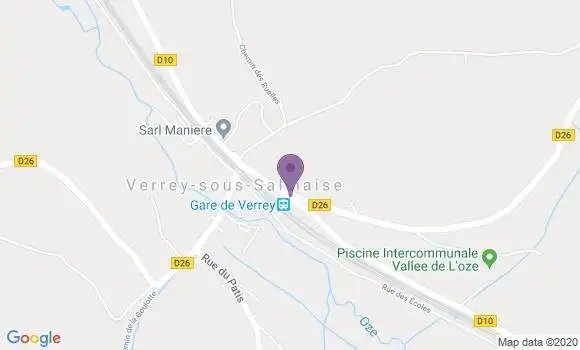 Localisation Crédit Mutuel Agence de Verrey sous Salmaise