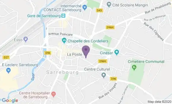 Localisation Société Générale Agence de Sarrebourg