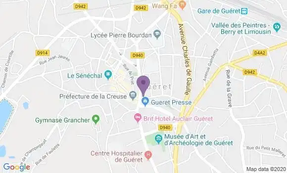 Localisation Crédit Mutuel Agence de Guéret