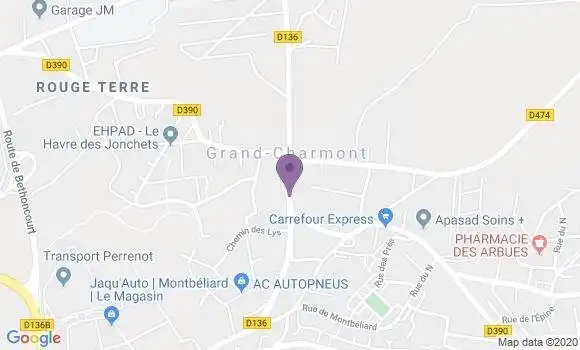Localisation Crédit Mutuel Agence de Grand Charmont