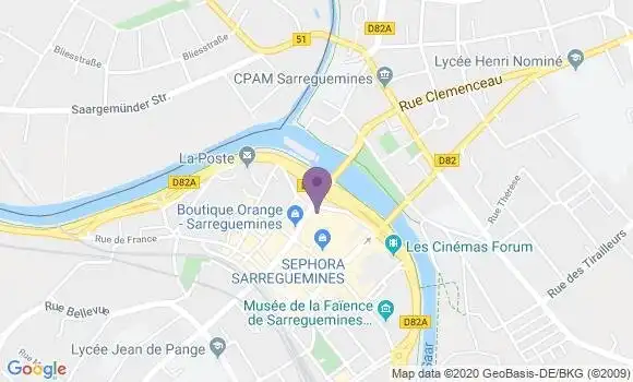 Localisation Société Générale Agence de Sarreguemines Louvain
