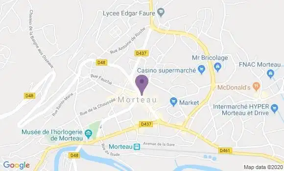 Localisation Crédit Mutuel Agence de Morteau
