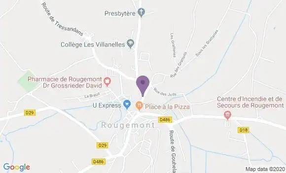 Localisation Crédit Mutuel Agence de Rougemont