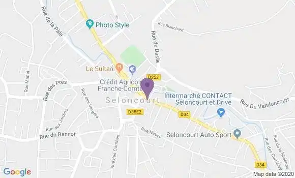 Localisation Crédit Mutuel Agence de Seloncourt