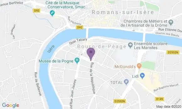 Localisation Crédit Mutuel Agence de Bourg de Péage