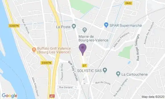 Localisation Crédit Mutuel Agence de Bourg les Valence