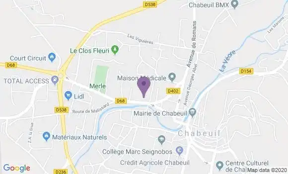 Localisation Crédit Mutuel Agence de Chabeuil