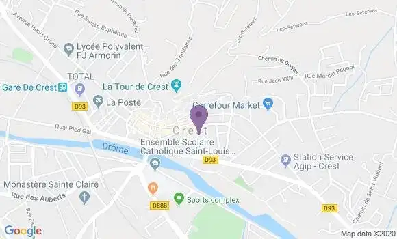 Localisation Crédit Mutuel Agence de Crest