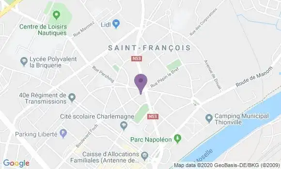 Localisation Société Générale Agence de Thionville Albert 1er