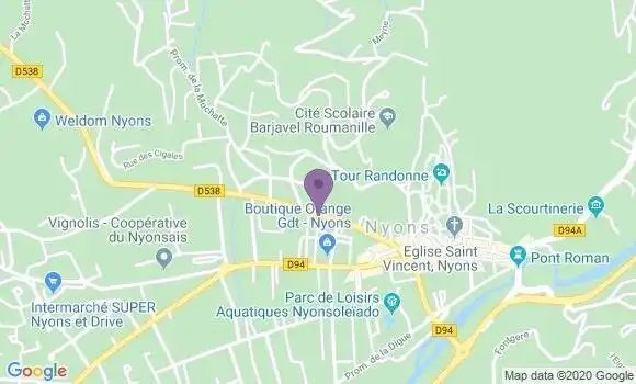 Localisation Crédit Mutuel Agence de Nyons