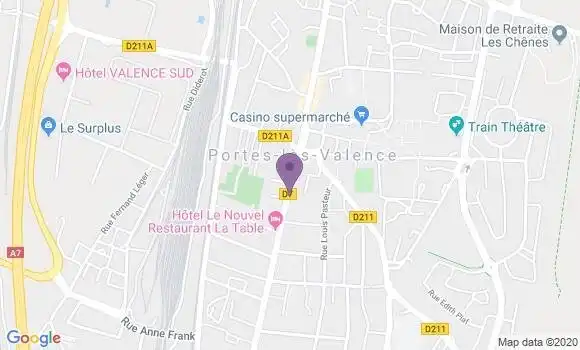 Localisation Crédit Mutuel Agence de Portes les Valence