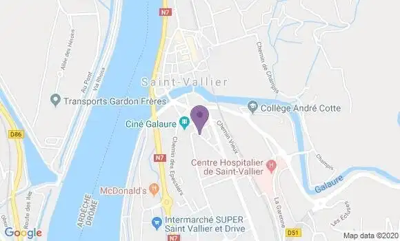 Localisation Crédit Mutuel Agence de Saint Vallier