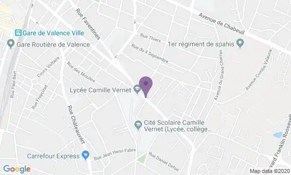 Localisation Crédit Mutuel Agence de Valence Camille Vernet
